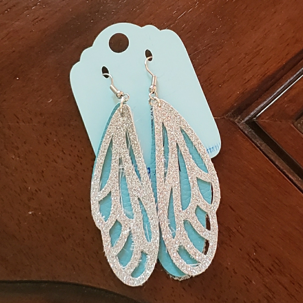Dragonfly Faux Leather Earrings
